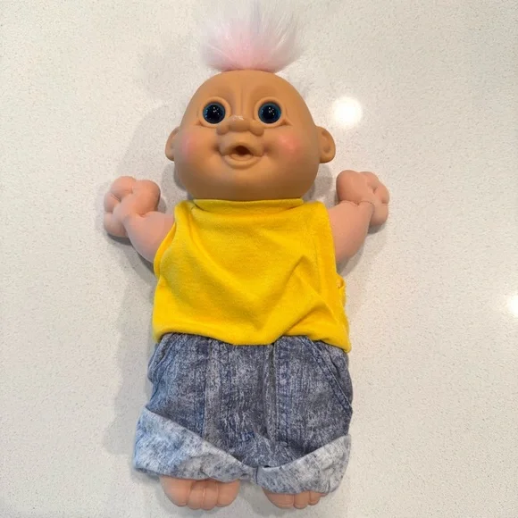90’s Russ Troll Dolls Set! Yellow & Blue Plush Dolls! Sailor and acid wash look! - Picture 5 of 8